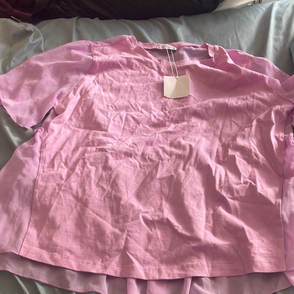 NWT Zara purple chiffon top M